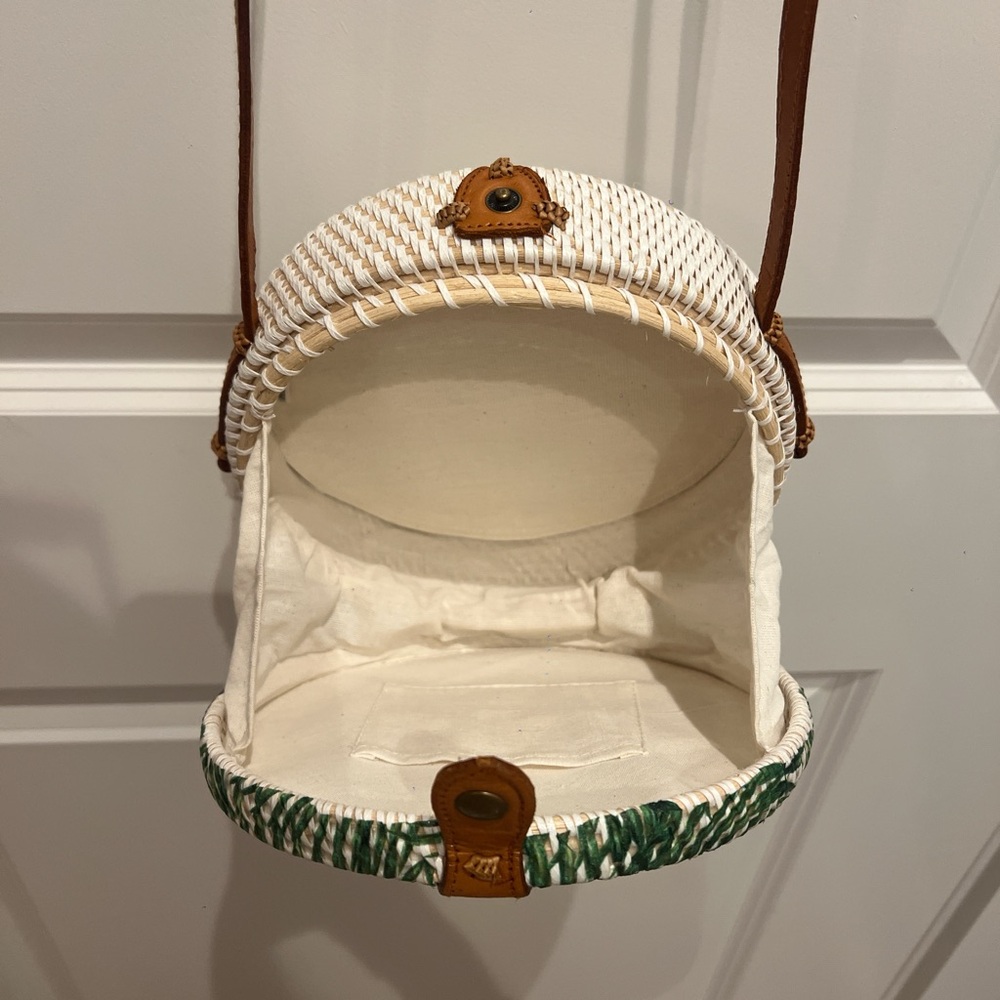 Green Patterned Round Crossbody Bag - image 3